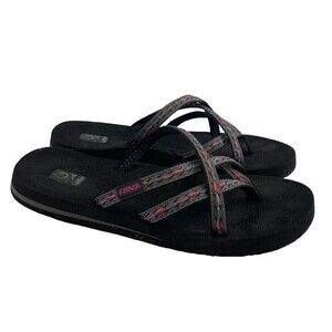 Teva Olowahu Mush Sandal 6840 Slip On Slide Strappy Felicitas Black Womens 9